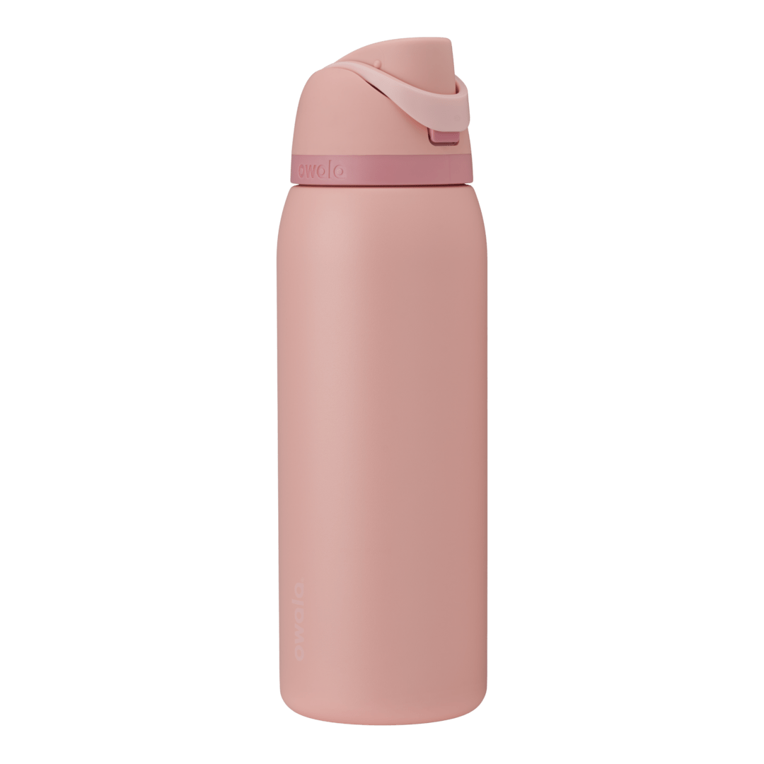 Full profile shot of the 40oz 'Rose Quartz' FreeSip water bottle.