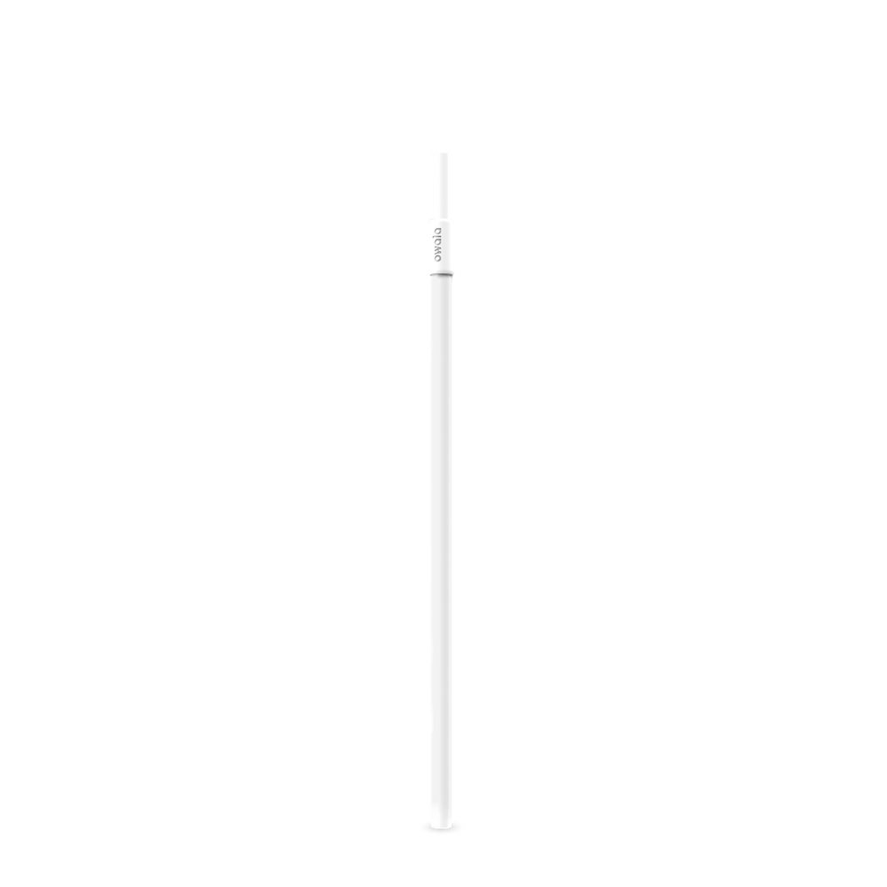 Owala Replacement 24oz Tumbler Straw in Shy Marshmallow; single long solid white straw with white collar bearing the Owala logo